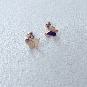 Cute gold butterfly stud earrings